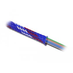 DeLOCK Braided Sleeve stretchable 2 m x 6 mm blue-red-white