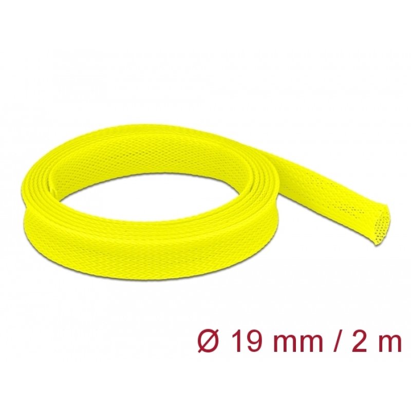 DeLOCK Manchon tressé étirable 2 m x 19 mm jaune