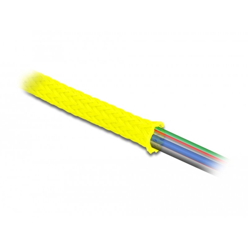 DeLOCK Braided Sleeve stretchable 2 m x 19 mm yellow