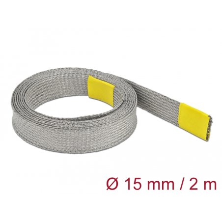 DeLOCK Braided sleeve for EMC shielding stretchable 2 m x 15 mm