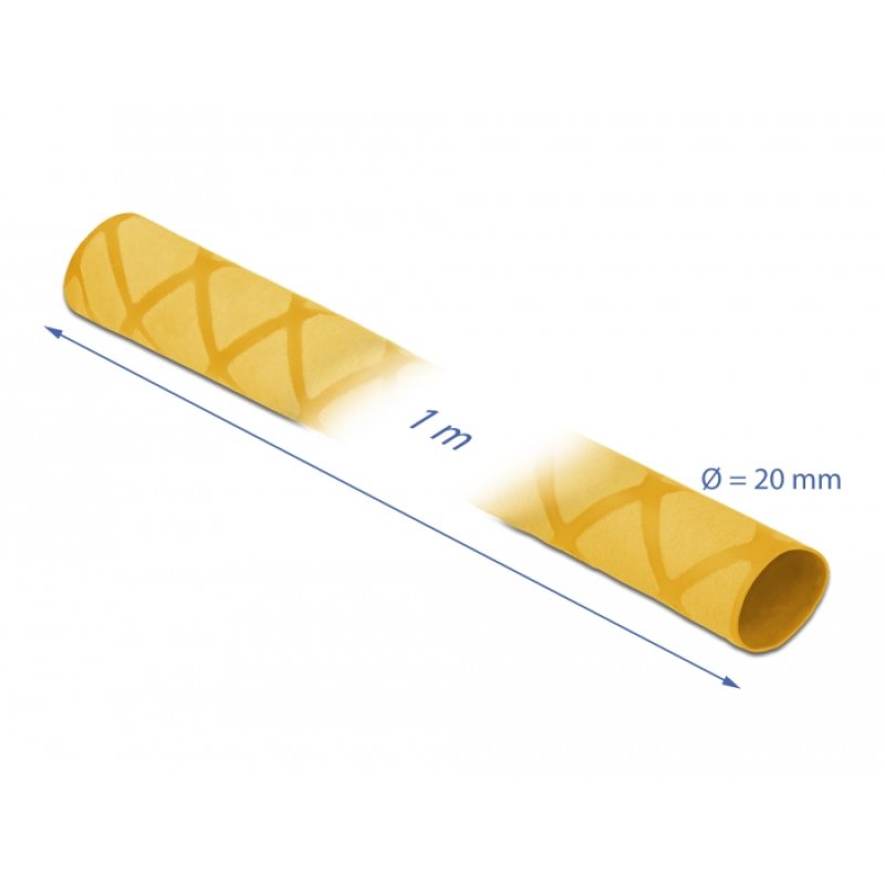 Schrumpfschlauch X-Muster rutschfest 1 m x 20 mm gelb