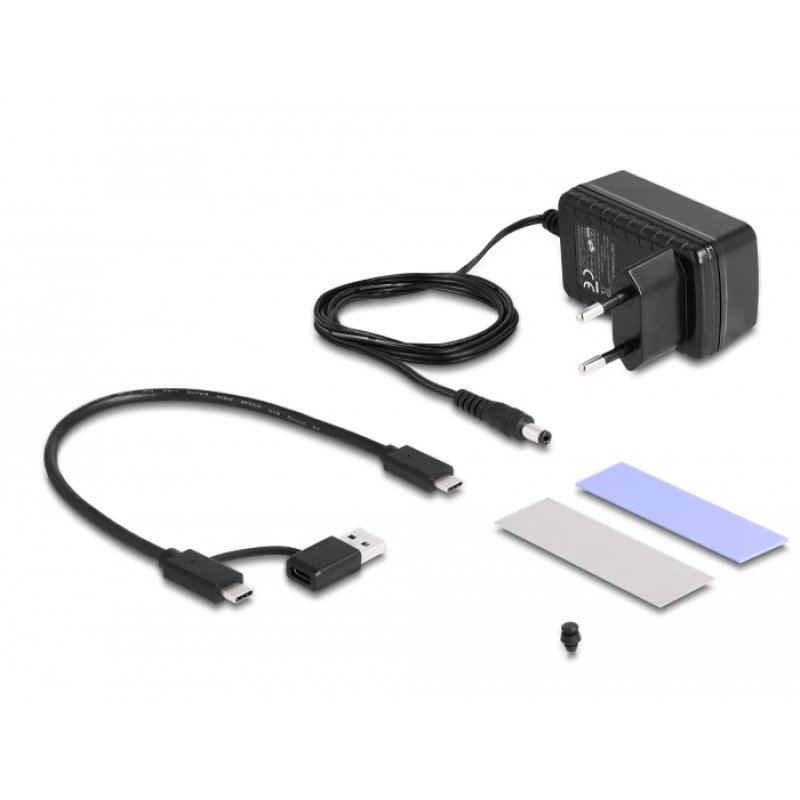 DeLOCK USB Type-C Converter for 1 x M.2 NVMe SSD 1 x SATA SSD / HDD with Clone Function