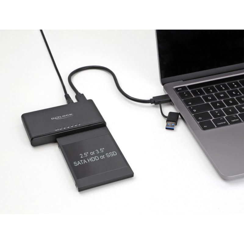USB Type-C™ Konverter für 1 x M.2 NVMe SSD 1 x SATA SSD / HDD mit Klon Funktion