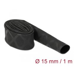 DeLOCK Heat Shrink Tube X-pattern non-slip 1 m x 15 mm black