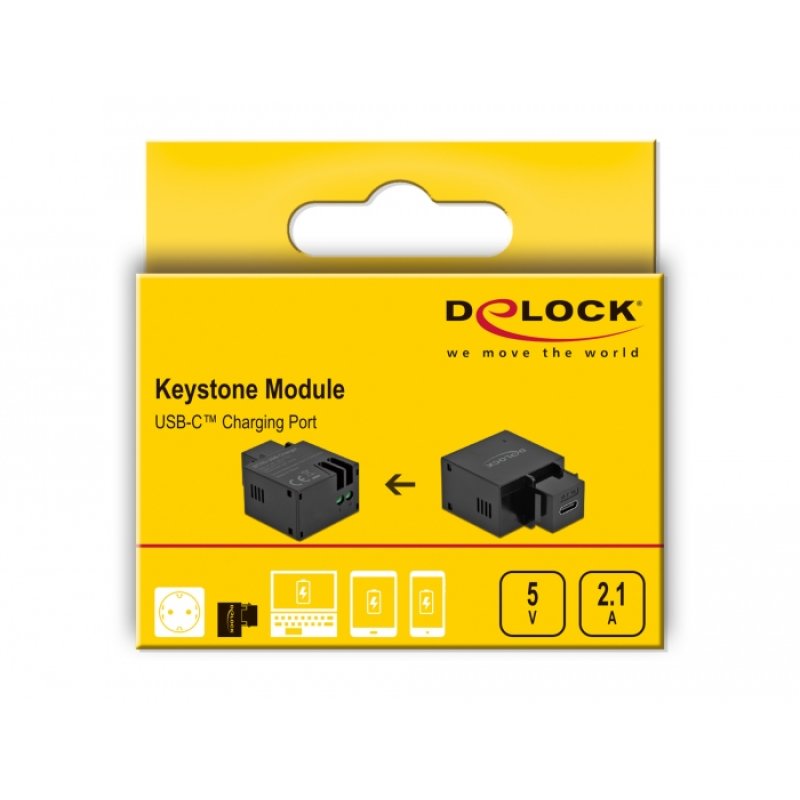 Keystone Modul mit USB Type-C™ Ladebuchse 2,1 A schwarz