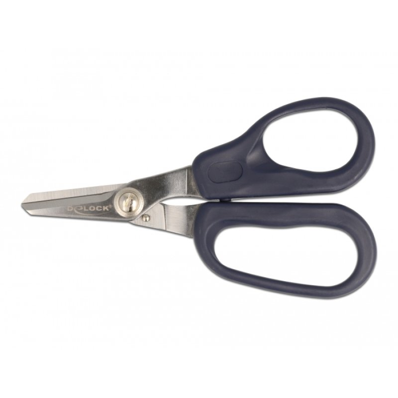 DeLOCK 90554 stationery/craft scissors Office scissors Figure cut Blue, Silver