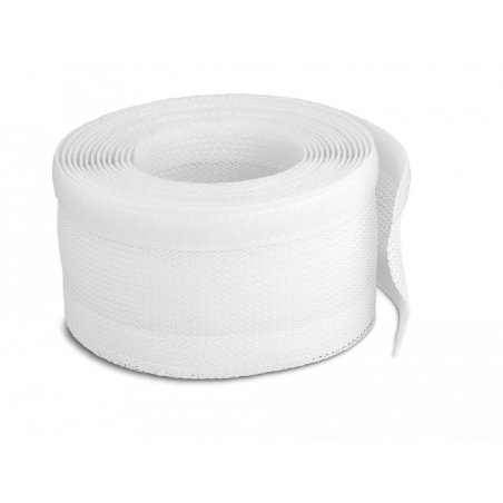 DeLOCK Manchon tressé avec fermeture à scratch 5 m x 32 mm, blanc
