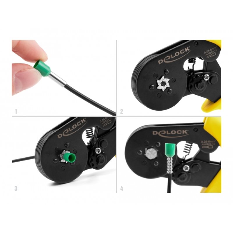 DeLOCK Tool for crimping wire end ferrules self-adjusting - hexagon