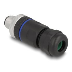 DeLOCK M12 Connector A-coded 8 pin male for mounting with screw connection