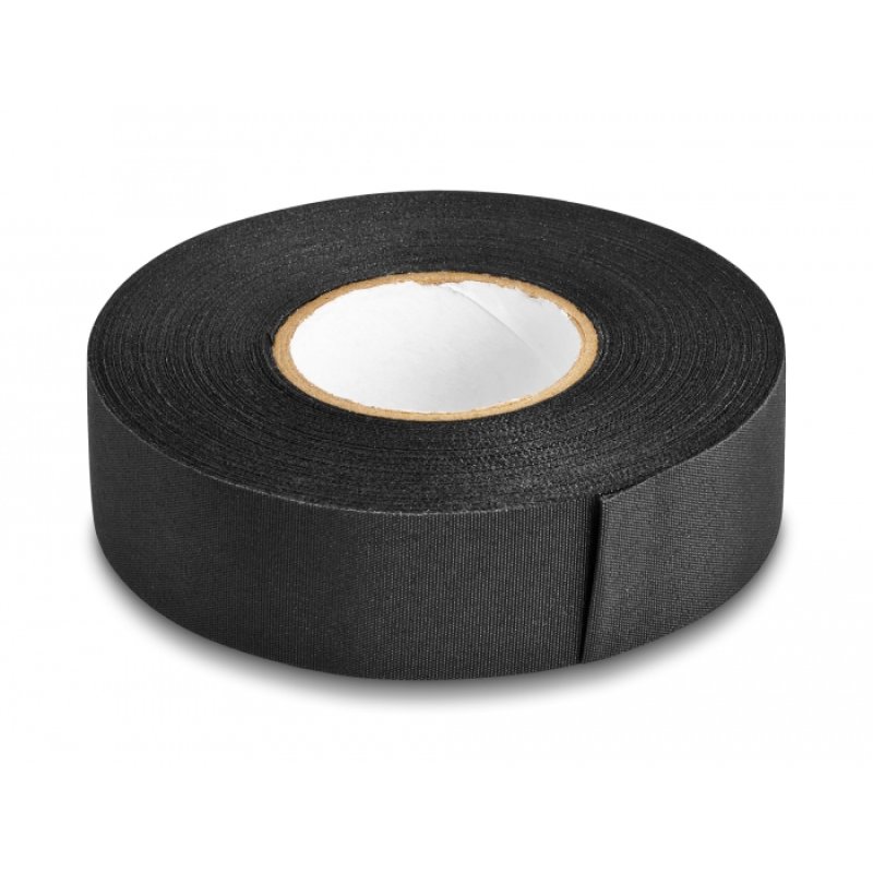 DeLOCK Cloth Tape 25 m x 25 mm untearable self-adhesive black