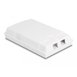 DeLOCK Optical Fiber Connection Box for wall mounting for 2 x SC Simplex or LC Duplex white