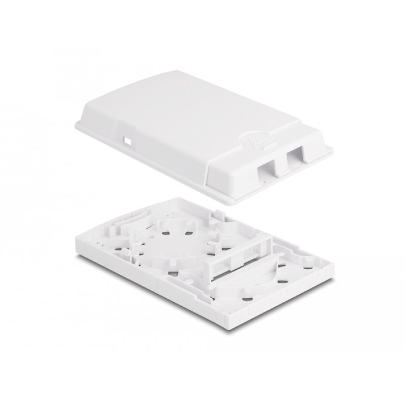 DeLOCK Optical Fiber Connection Box for wall mounting for 2 x SC Simplex or LC Duplex white