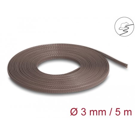 Geflechtschlauch nagerfest dehnbar 5 m x 3 mm braun