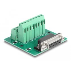 DeLOCK D-Sub 15 broches femelles vers bornier pour rail DIN