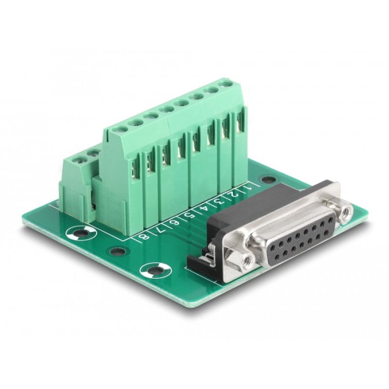 D-Sub 15 Pin Buchse zu 16 Pin Terminalblock für Hutschiene