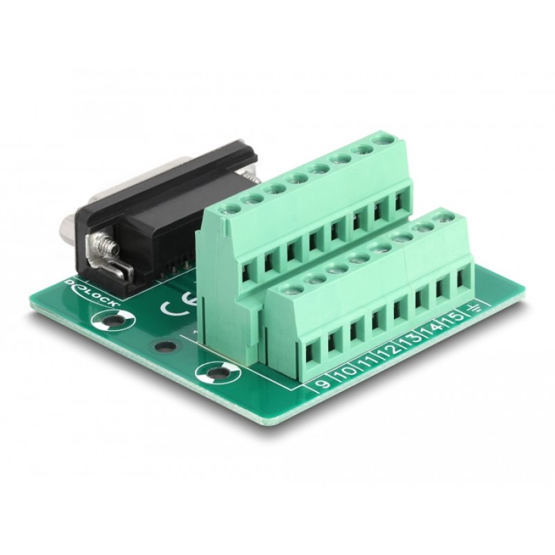 D-Sub 15 Pin Buchse zu 16 Pin Terminalblock für Hutschiene