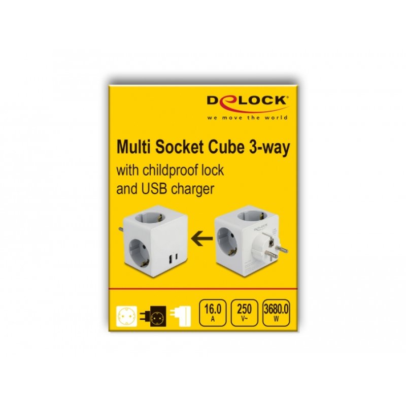 DeLOCK 11501 power plug adapter Type F White