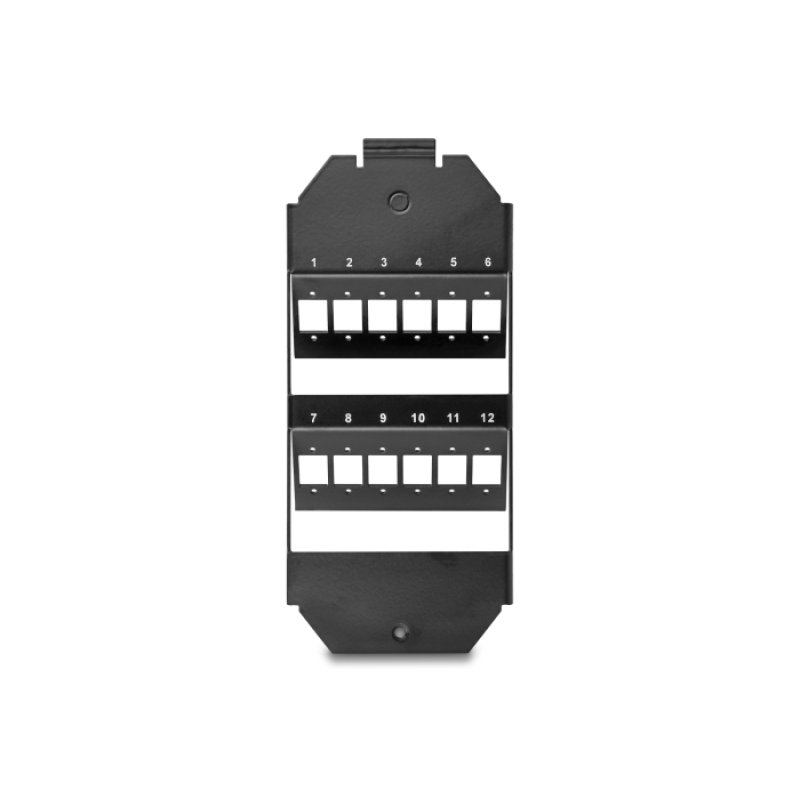 LWL Halterung für Bodentank 12 Port für SC Simplex / LC Duplex Kupplungen schwarz