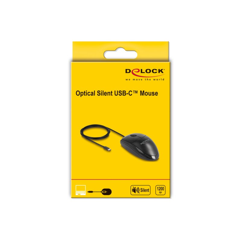 DeLOCK Souris de bureau USB Type-C optique - Silencieuse
