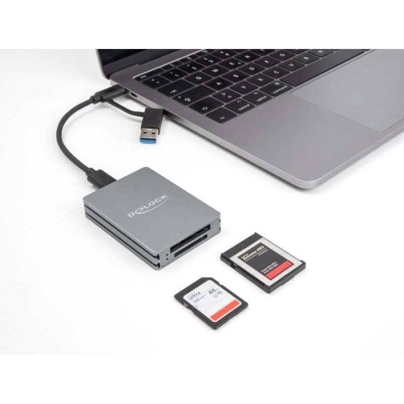DeLOCK USB Type-C Card Reader for SD and CFexpress type B memory cards