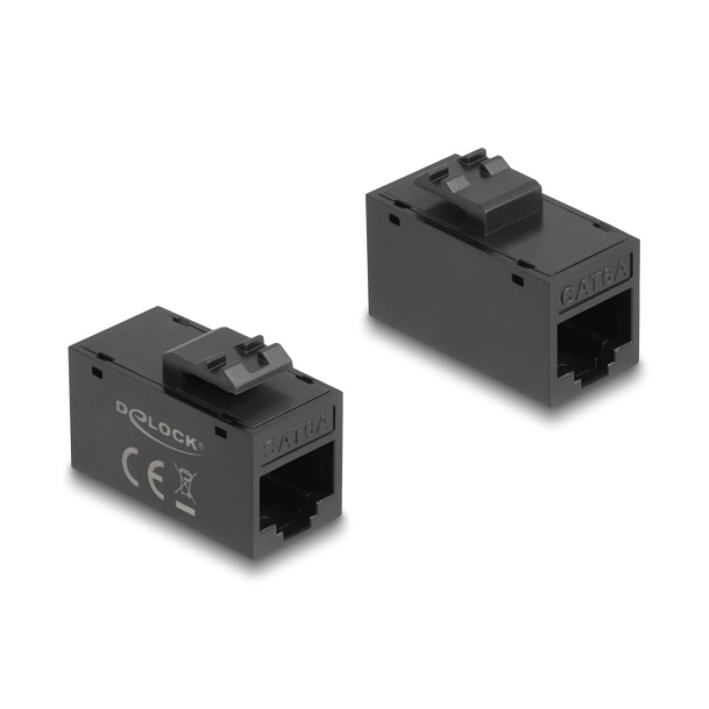 Keystone Modul RJ45 Buchse zu RJ45 Buchse Cat.6A UTP schwarz