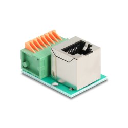 DeLOCK 90653 cable gender changer RJ45 8 pin terminal block Green, Silver