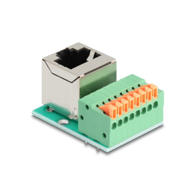 DeLOCK 90653 cable gender changer RJ45 8 pin terminal block Green, Silver