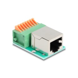 DeLOCK 90652 cable gender changer RJ45 8 pin terminal block Green, Silver