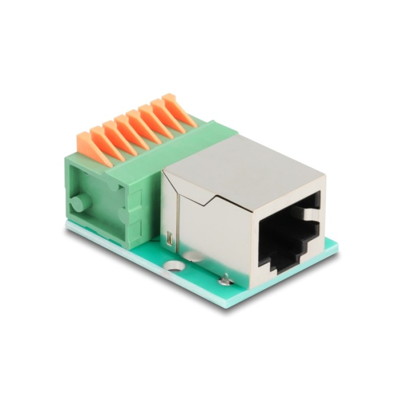 DeLOCK 90652 changeur de genre de câble RJ45 8 pin terminal block Vert, Argent