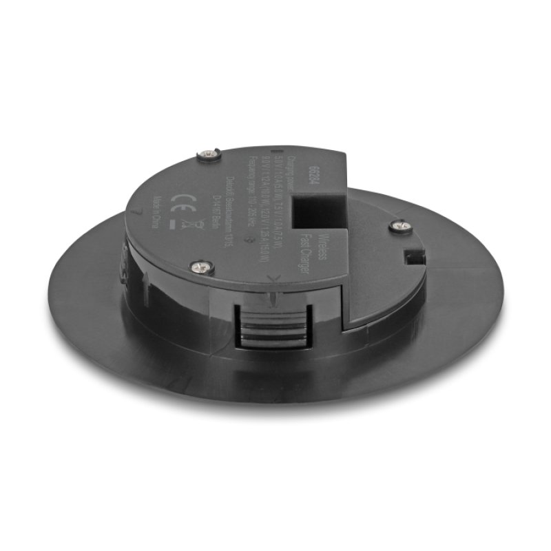 Wireless Charger 15 W für Tischeinbau schwarz