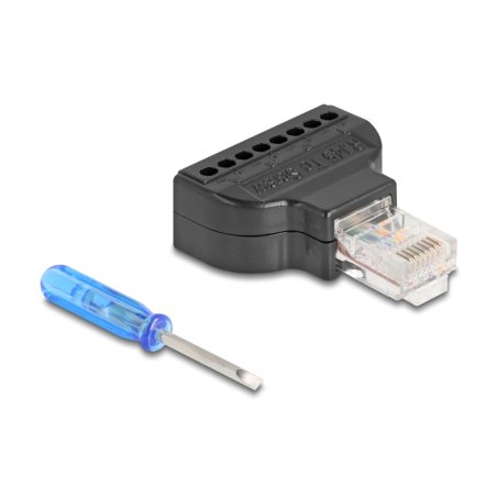 DeLOCK 90654 changeur de genre de câble RJ45 8 pin terminal block Noir