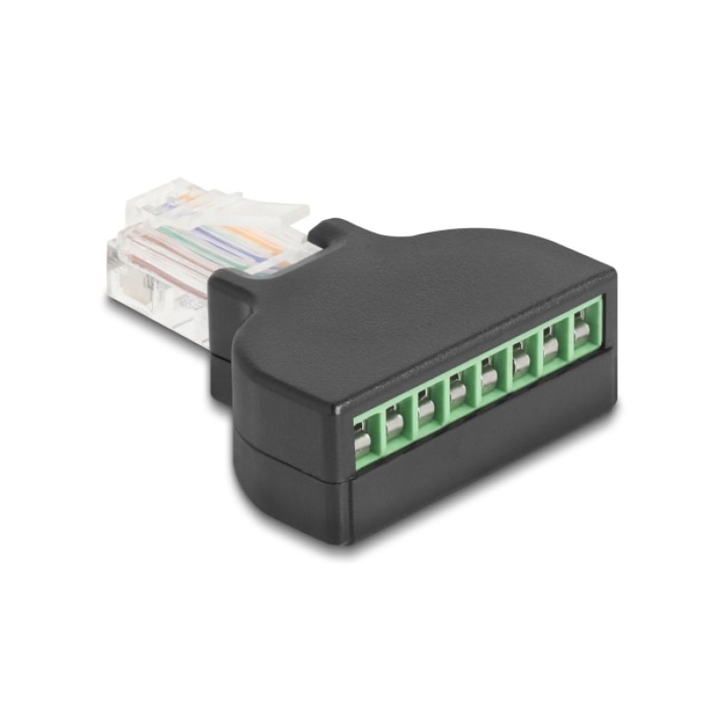 DeLOCK 90654 changeur de genre de câble RJ45 8 pin terminal block Noir