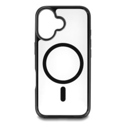 Schutzhülle für iPhone 16 kompatibel mit MagSafe transparent-schwarz