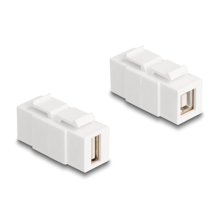 DeLOCK Keystone Module USB 2.0 Type-A female to USB 2.0 Type-B female can be installed on both sides white