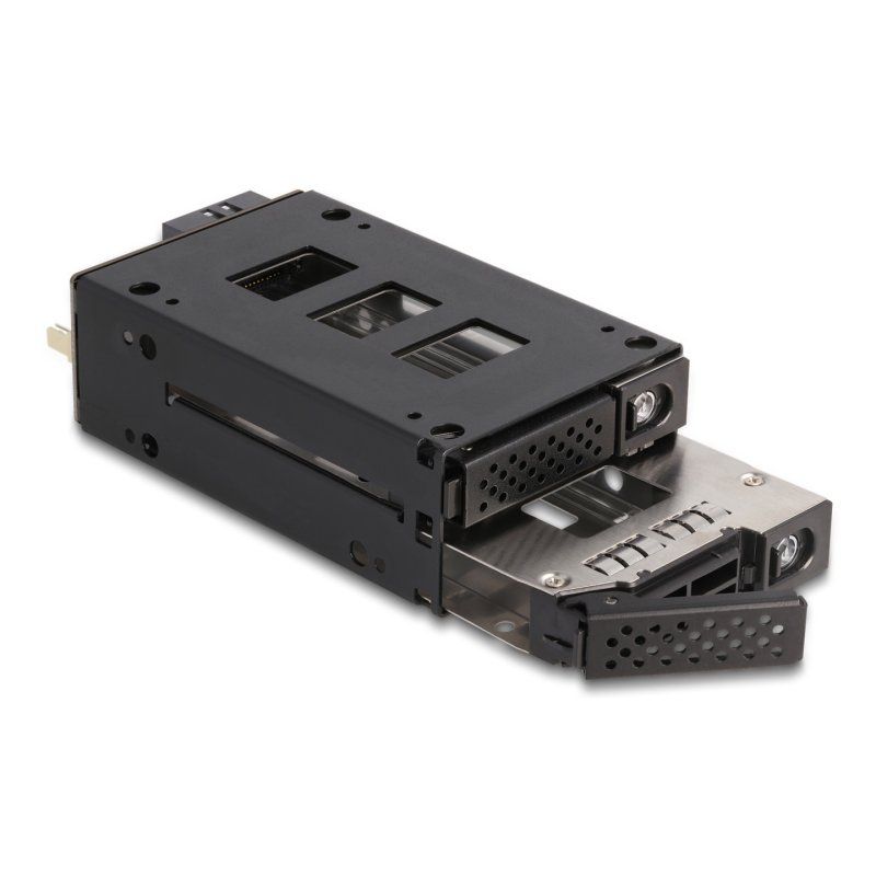 Slim Bay Wechselrahmen für 2 x 2.5? U.2 NVMe SSD mit 5.25? Rahmen