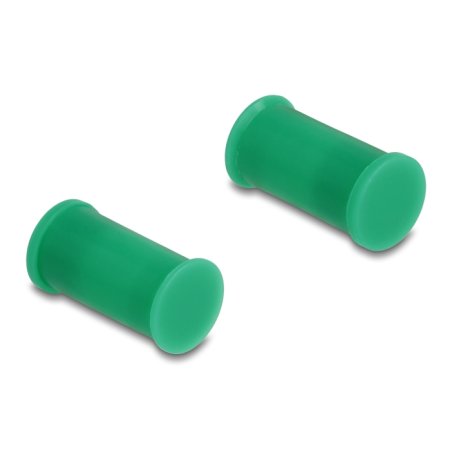 DeLOCK Capuchon de poussière DL4 pour connecteur mâle et femelle, silicone, en deux parties, vert, set de 10 pièces