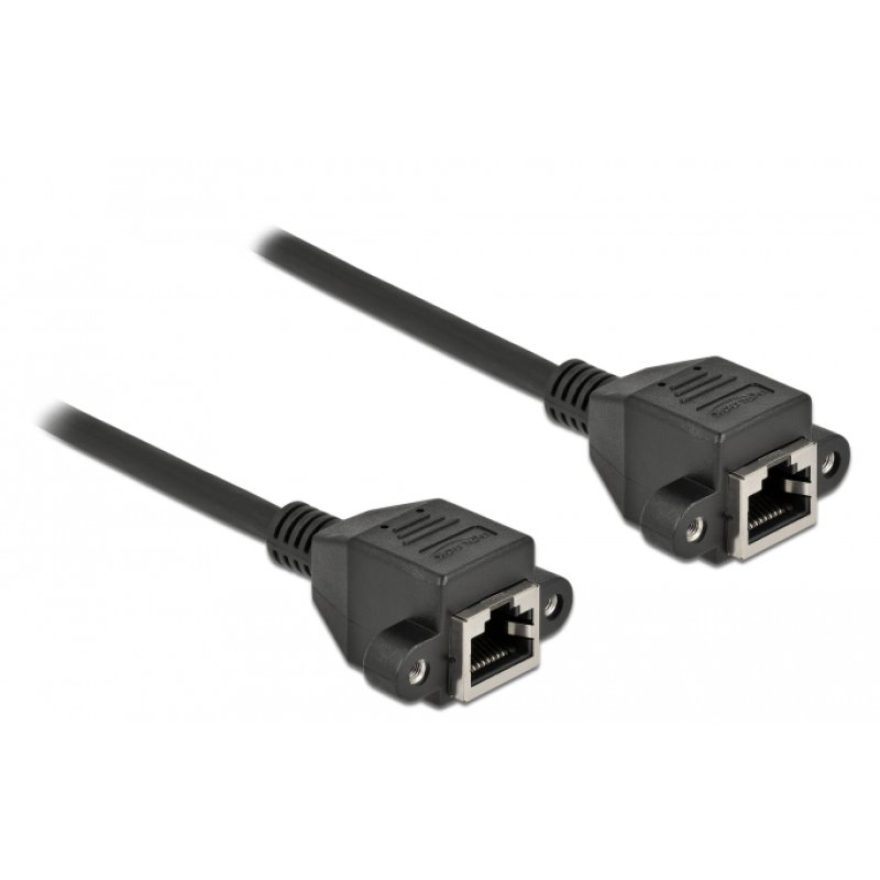 Netzwerk Verlängerungskabel S/FTP RJ45 Buchse zu RJ45 Buchse Cat.6A 25 cm schwarz