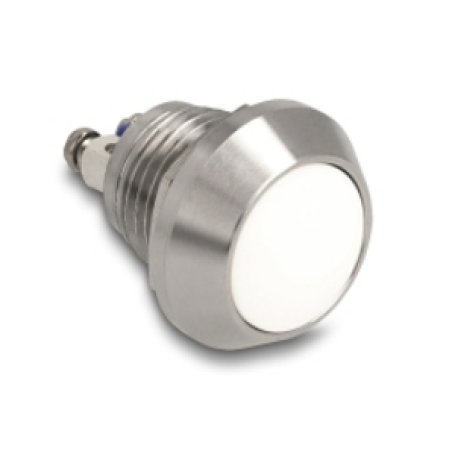 DeLOCK Bouton-poussoir pour installation, 16 mm, terminal à 2 vis, actionneur blanc