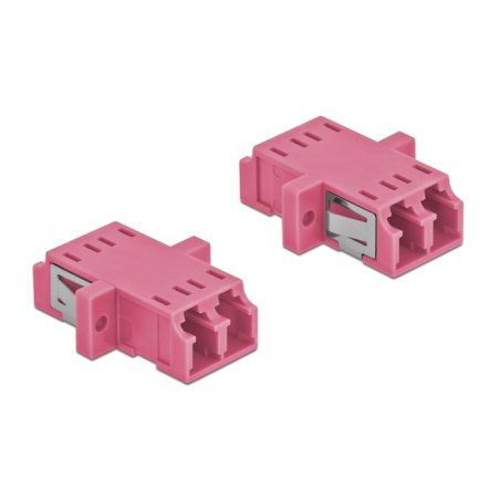 LWL Kupplung LC Duplex Buchse zu LC Duplex Buchse Multimode 2 Stück violett