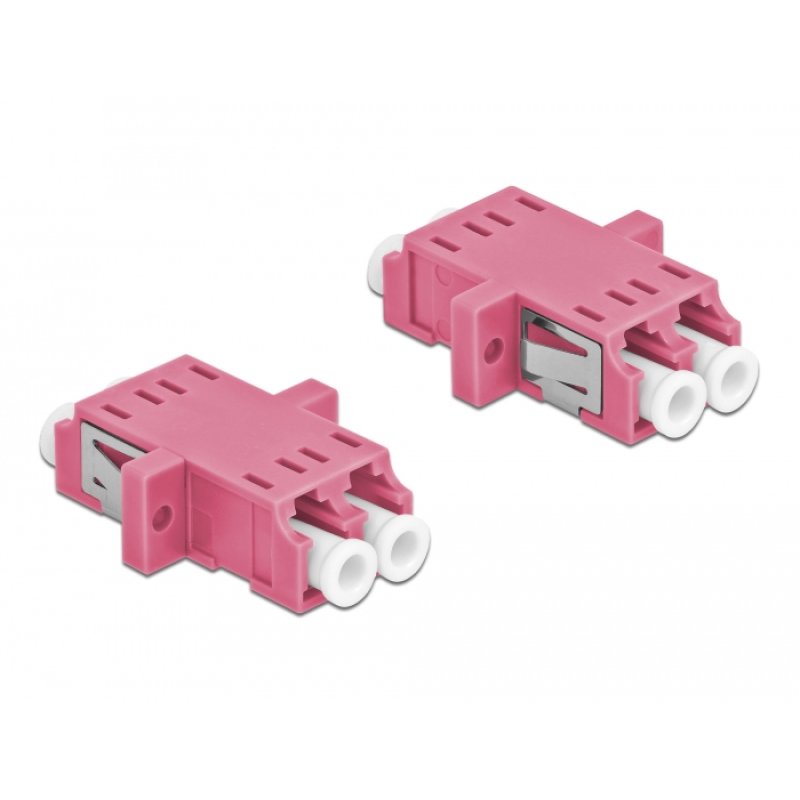 DeLOCK Optical Fiber Coupler LC Duplex female to LC Duplex female Multi-mode 2 pieces violet