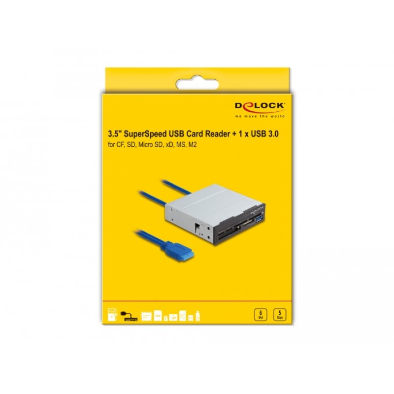 3.5? SuperSpeed USB Card Reader 6 Slots 1 x USB Typ-A Buchse