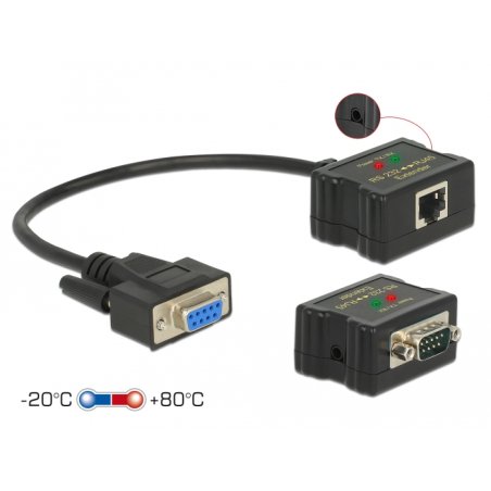 Extender RS-232 DB9 Buchse RJ45 Buchse zu RS-232 DB9 Stecker RJ45 Buchse ESD Schutz 1200 m Reichweite erweiterter
