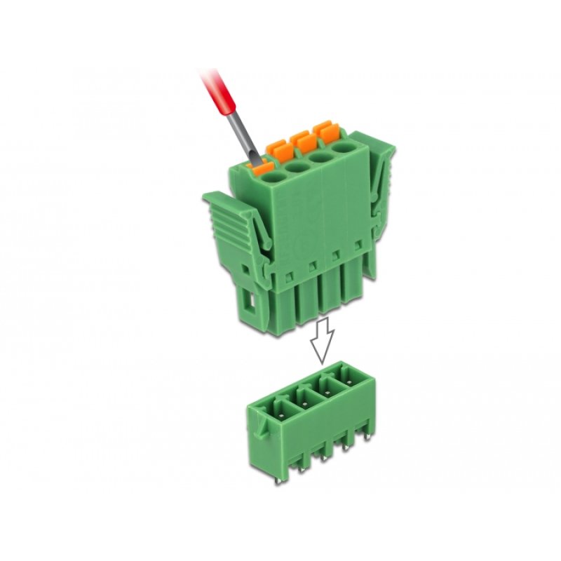 Terminalblock Set für Platine 4 Pin 3,81 mm Rastermaß vertikal