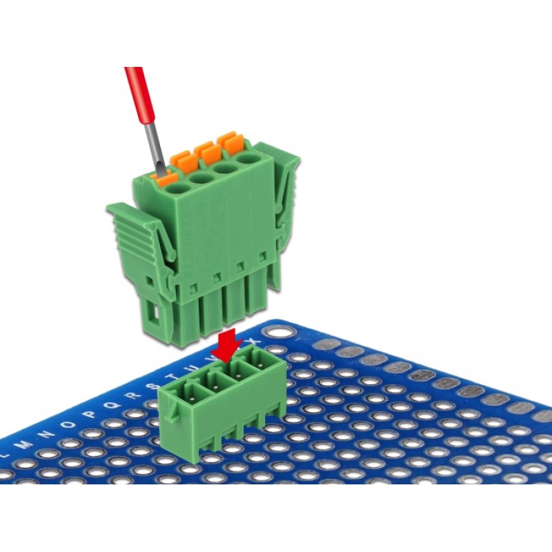 Terminalblock Set für Platine 4 Pin 3,81 mm Rastermaß vertikal