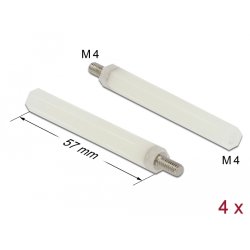 DeLOCK Entretoise M4 x M4, hexagonale, interne / externe, 57 mm, écrue, unités