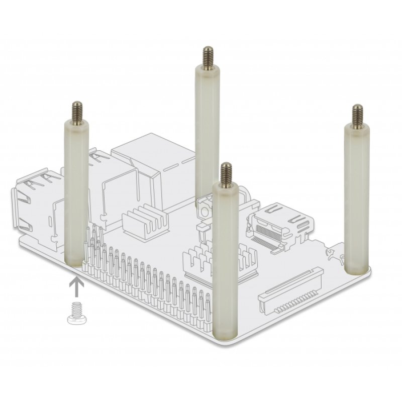DeLOCK Entretoise M4 x M4, hexagonale, interne / externe, 57 mm, écrue, unités