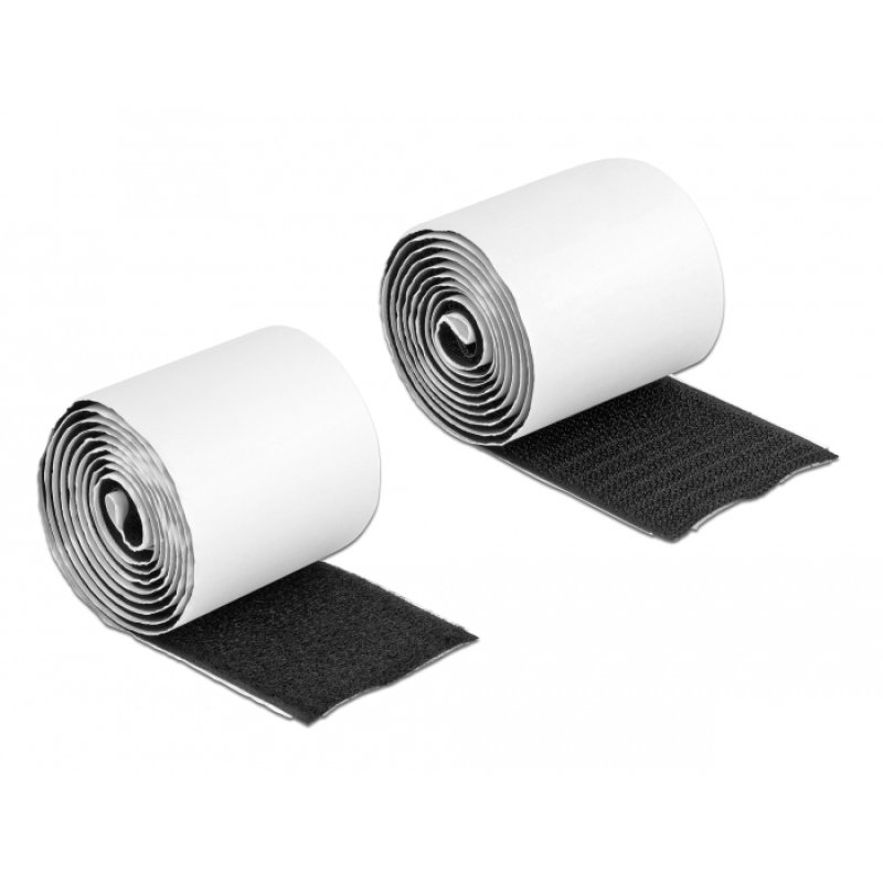 DeLOCK Rouleau de bande scratch autoadhésif, L 1 m x l 50 mm, noir