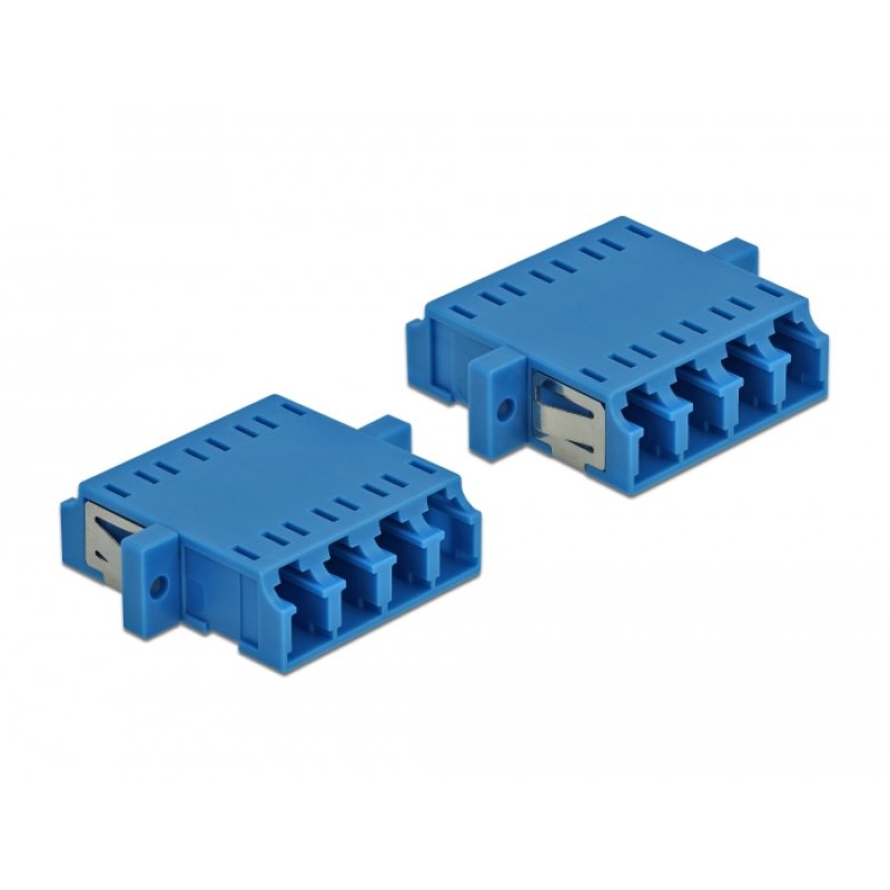 DeLOCK Coupleur de fibre optique LC Quad femelle à LC Quad femelle Simple-mode, 2 unités, bleu