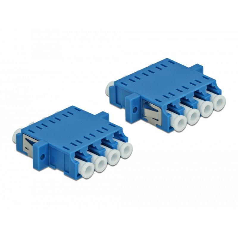 DeLOCK Coupleur de fibre optique LC Quad femelle à LC Quad femelle Simple-mode, 2 unités, bleu