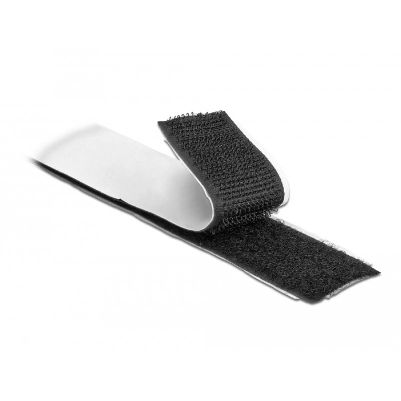 Klettband selbstklebend mit Haft- und Flauschband L 1 m x B 25 mm schwarz